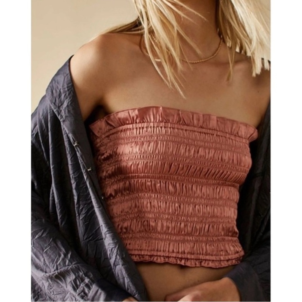 NWOT Free People intimately Be Right Back Smocked Tube Top Size Medium